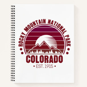 Cuaderno Parque nacional Rocky Mountain Colorado Retro