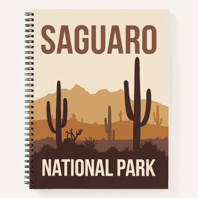 Cuaderno Parque nacional Saguaro Arte de viajes mínimo (Anverso)