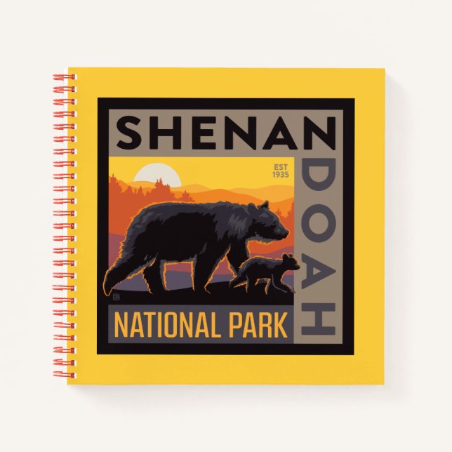 Cuaderno Parque nacional Shenandoah | Mama Bear & Cubs (Anverso)