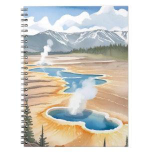 Cuaderno Parque Nacional Yellowstone   Acuarela de paisaje