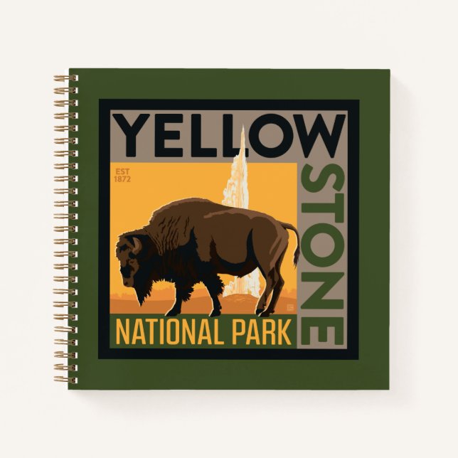 Cuaderno Parque nacional Yellowstone | Búfalo (Anverso)