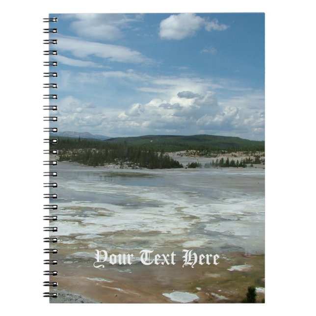 Cuaderno Parque nacional Yellowstone tierra caliente, geyse (Frente)