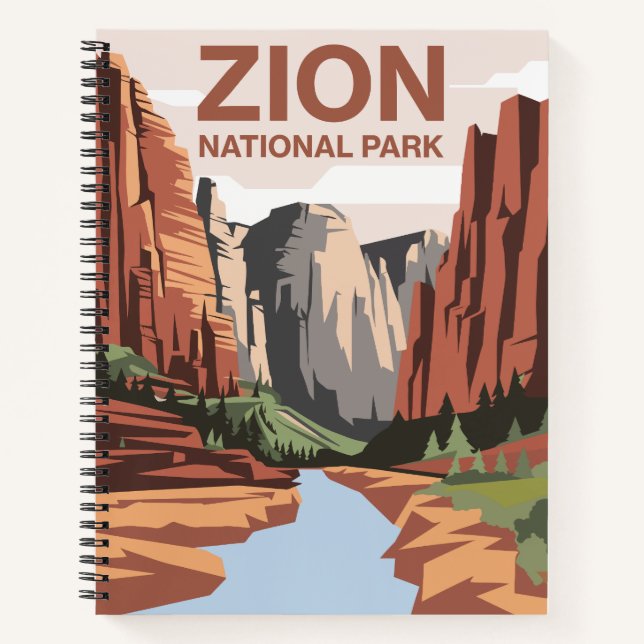 Cuaderno Parque nacional Zion Viajes Arte (Anverso)