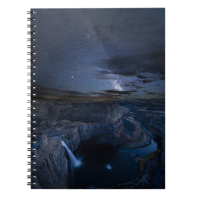 Cuaderno Parque Palouse Falls y Vía Láctea | Estado de Wash (Frente)