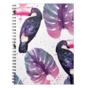 Cuaderno Parrots acuáticos: Moda ultravioleta tropical.