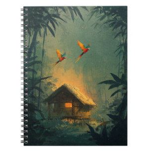 Cuaderno Parrots de la jungla Twilight Cabina portátil de a