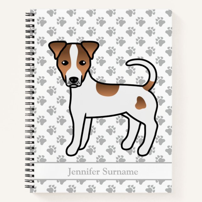 Cuaderno Parson Russell Terrier de pelaje liso marrón y nom (Anverso)