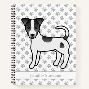 Cuaderno Parson Russell Terrier de pelaje liso negro y nomb