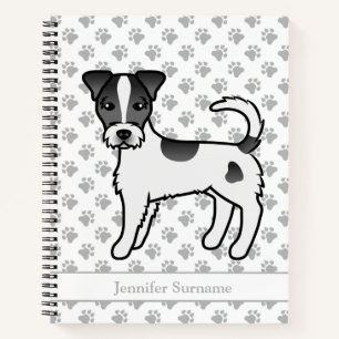 Cuaderno Parson Russell Terrier de Pelo Rugoso Negro y Nomb