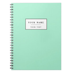 Cuaderno Parte alta ligera de la verde menta coloreada el