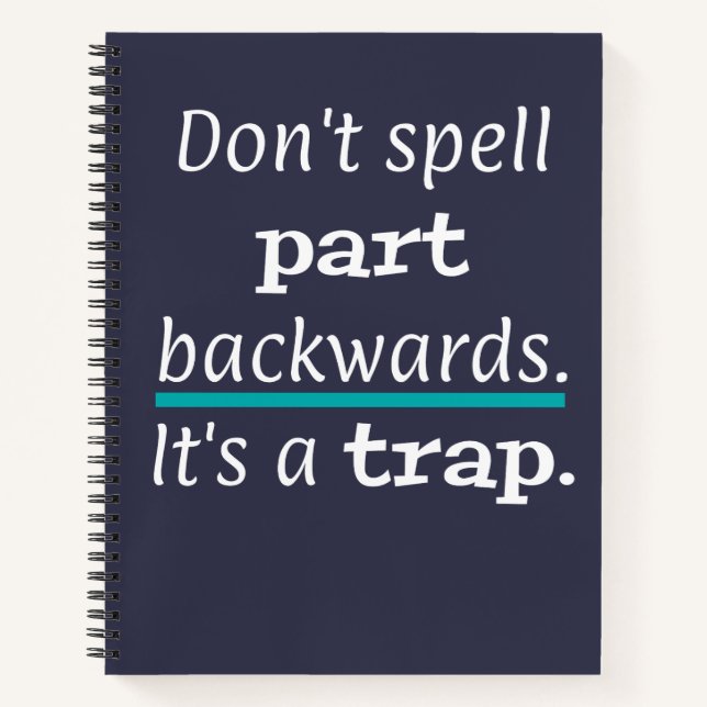 Cuaderno Parte de Pun retrocede Gracioso Chiste de papá pro (Anverso)