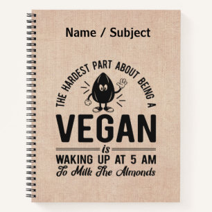 Cuaderno Parte más dura Vegan, Leche los almendros, diverti