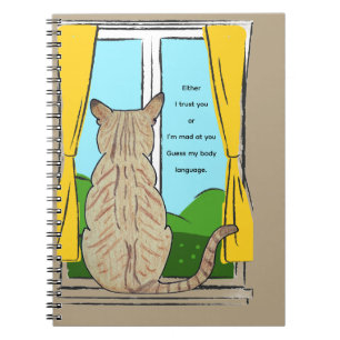 Cuaderno Parte trasera de Confianza de gato o Loco