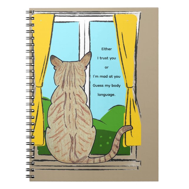 Cuaderno Parte trasera de Confianza de gato o Loco  (Frente)