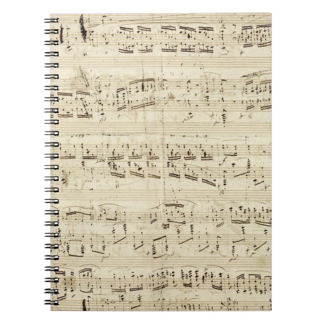 Cuaderno Partitura en el pergamino manuscrito en tinta (Frente)