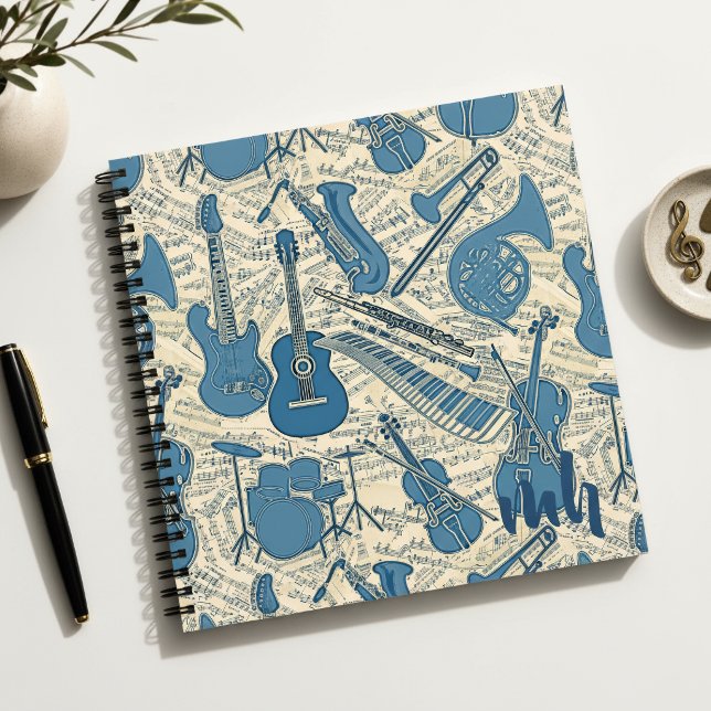 Cuaderno Partituras e Instrumentos Azul/Marfil ID481 (Subido por el creador)