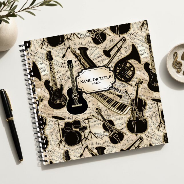 Cuaderno Partituras e Instrumentos Negro/Oro ID481 (Subido por el creador)