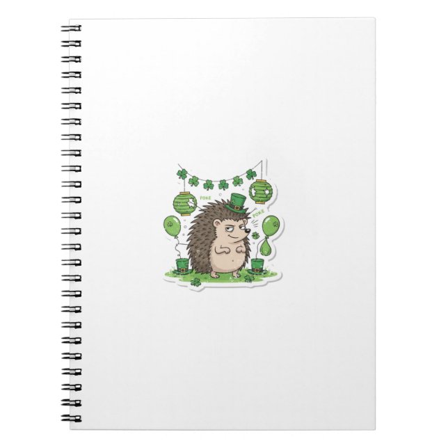 Cuaderno Party Pooper Hedgehog St.Patrick's Day (Frente)