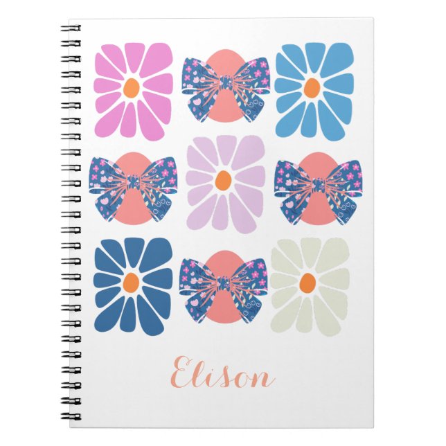 Cuaderno Pascua simple y floral retro de Boho (Frente)