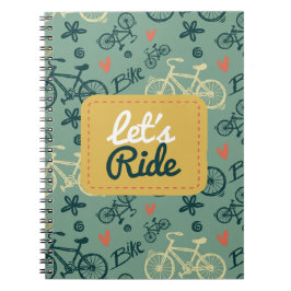 Cuaderno Pasemos por el moderno patrón de bicicleta verde