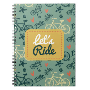 Cuaderno Pasemos por el moderno patrón de bicicleta verde