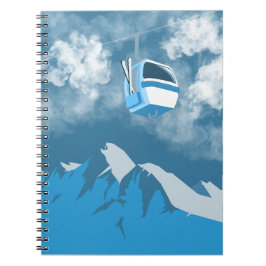 Cuaderno Paseo en góndola | Pintura de invierno de montaña 