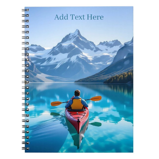 Cuaderno Paseo en kayak en montañas personalizado (Frente)