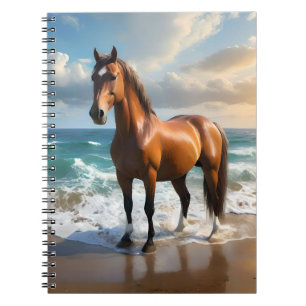 Cuaderno **"Paseo majestuoso: Orgulloso caballo marrón en l