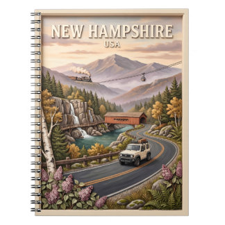Cuaderno Paseo por carretera de New Hampshire Paisaje monta