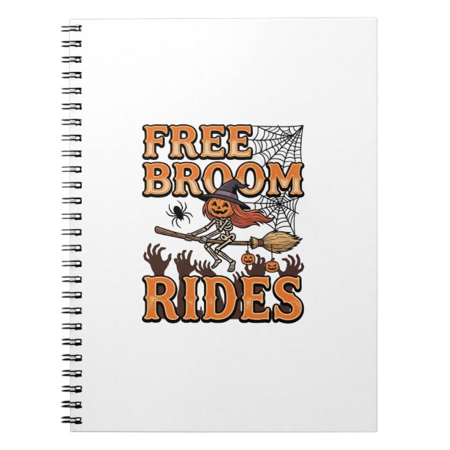 Cuaderno Paseos en Escoba Diseños de Bruja de Halloween Esq (Frente)