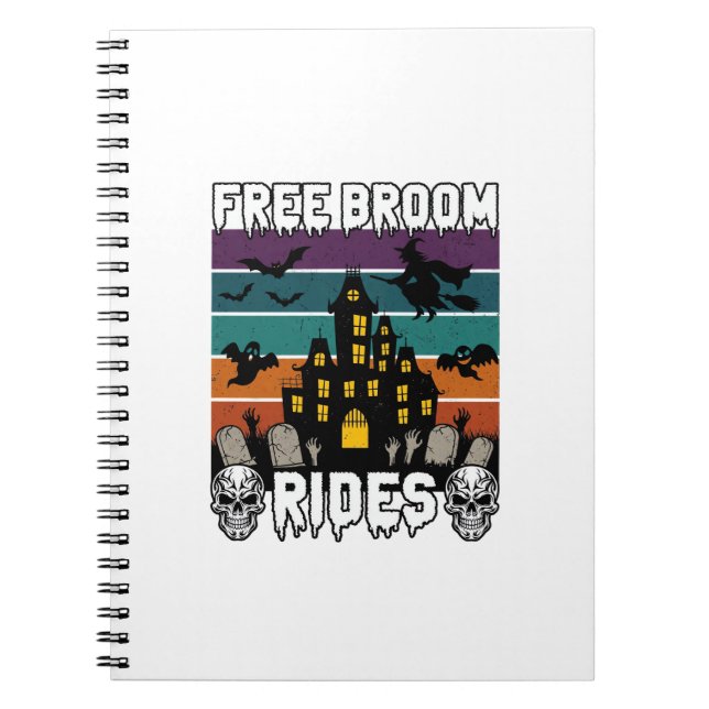 Cuaderno Paseos en Escoba Gratis Casa Embrujada de Hallowee (Frente)