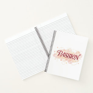 Cuaderno PASIÓN – Tipografía Romántica Elegante con Suave T