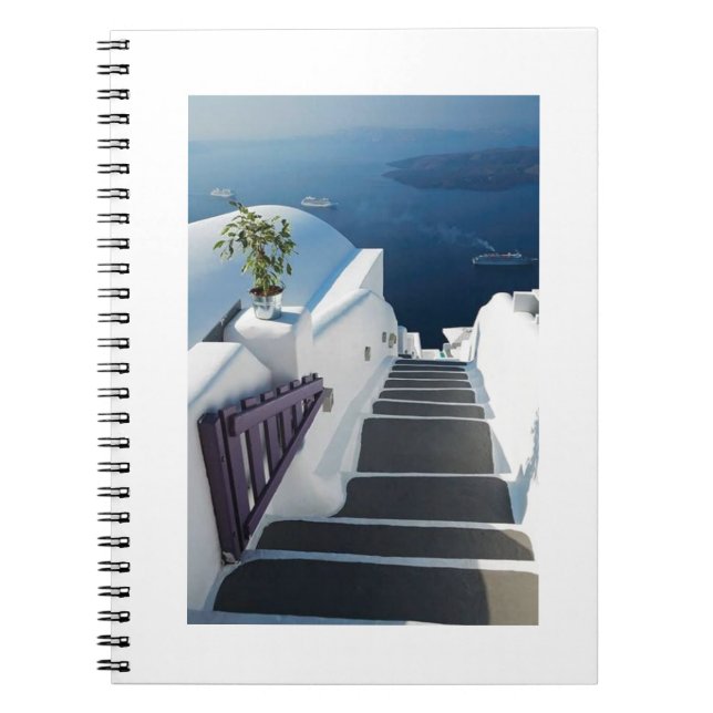 Cuaderno Pasos de Santorini Oia, Grecia (Frente)