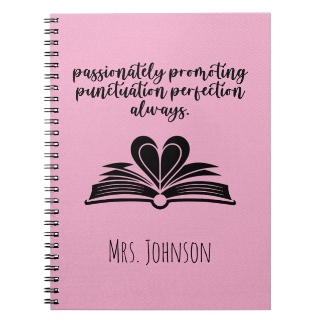 Cuaderno Passionately Promoting Punctuation Perfection (Frente)