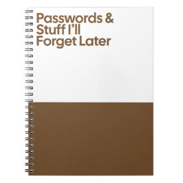 Cuaderno Passwords Funny Memory Notebook