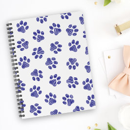 Cuaderno Pasta de perro, patas de perro, patas azules de la