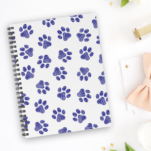 Cuaderno Pasta de perro, patas de perro, patas azules de la