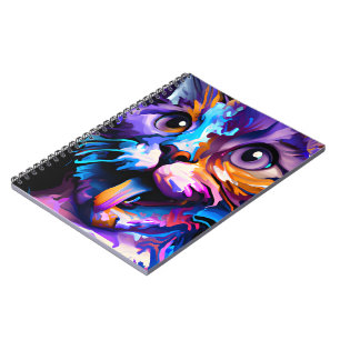 CUADERNO PASTEL ABSTRACT FUNNY CAT