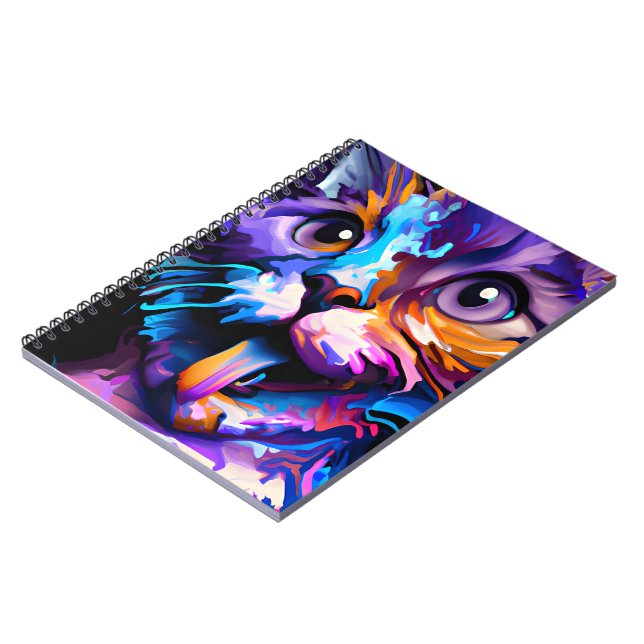 CUADERNO PASTEL ABSTRACT FUNNY CAT (Lado Izquierdo)