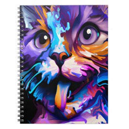 CUADERNO PASTEL ABSTRACT FUNNY CAT