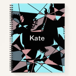 Cuaderno Pastel Black Blue Pink Grey abstract 