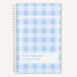 Cuaderno Pastel Blue Gingham Transparent Frame Notebook