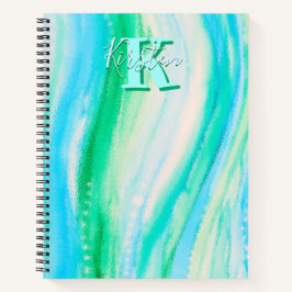 Cuaderno Pastel Blue Oceanscape Alcohol Ink