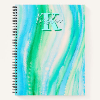 Cuaderno Pastel Blue Oceanscape Alcohol Ink