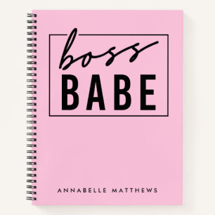 Cuaderno Pastel Chica Rosa Jefe Babe Empresario