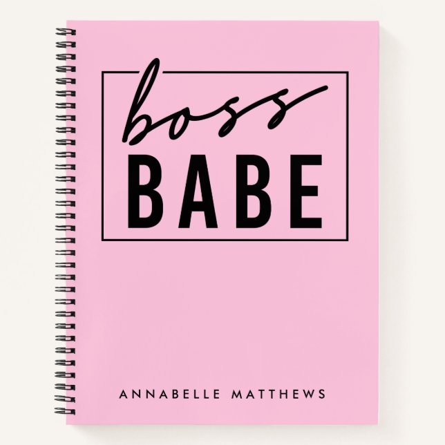 Cuaderno Pastel Chica Rosa Jefe Babe Empresario (Anverso)