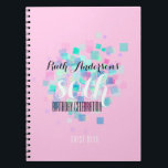 Cuaderno Pastel Colors Pink 80th Birthday Party Guest Book<br><div class="desc">Personalizable Cumpleaños Celebración Libro de Huéspedes con pequeños cuadrados en colores pastel. El color de fondo también es personalizable y letras.</div>