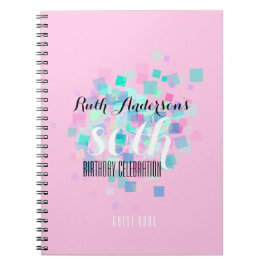 Cuaderno Pastel Colors Pink 80th Birthday Party Guest Book