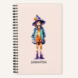 Cuaderno Pastel Cute Witch Chica Halloween Estética