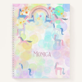 Cuaderno Pastel de arcoiris acuarela unicornio niños
